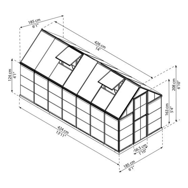 Celeste Polycarbonate Greenhouse – Two sizes available